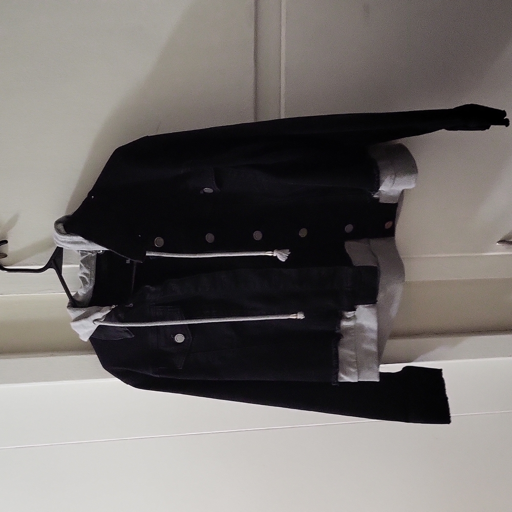 Black "Denim" Jacket w/detachable hood